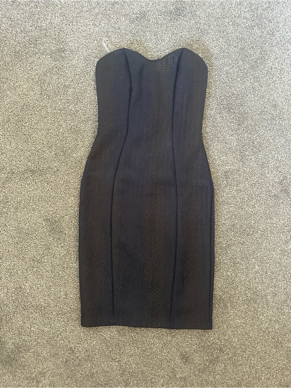 Just Me Strapless Black Fitted Sheath Dress